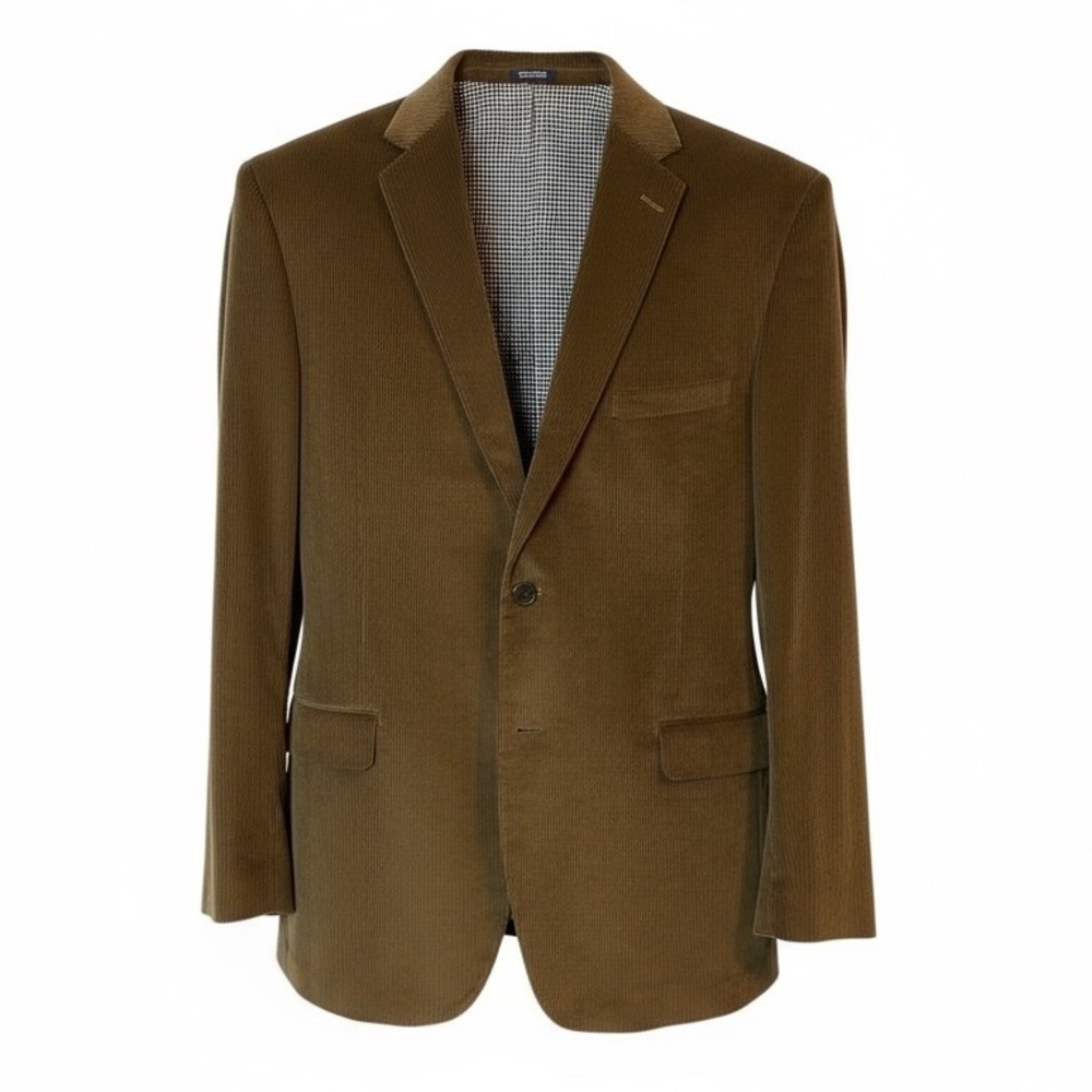 Saddlebred Brown Corduroy Blazer Jacket Men's Size 46R Two Button Sport Coat